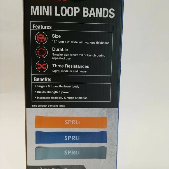 SPRI Mini Loop Exercise Bands Set of 3 - Light, Medium, Heavy Resistance NIB - Picture 3 of 6